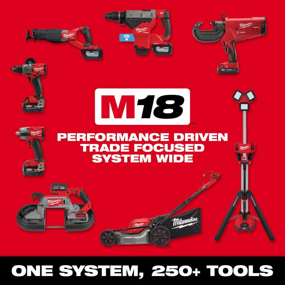 Milwaukee 3016-21ST-49-16-2738 M18 Fuel 18V 16 in. Brushless Cordless Battery Quik-Lok String Trimmer 8.0 Ah FORGE Kit with Brush Cutter Attachment845