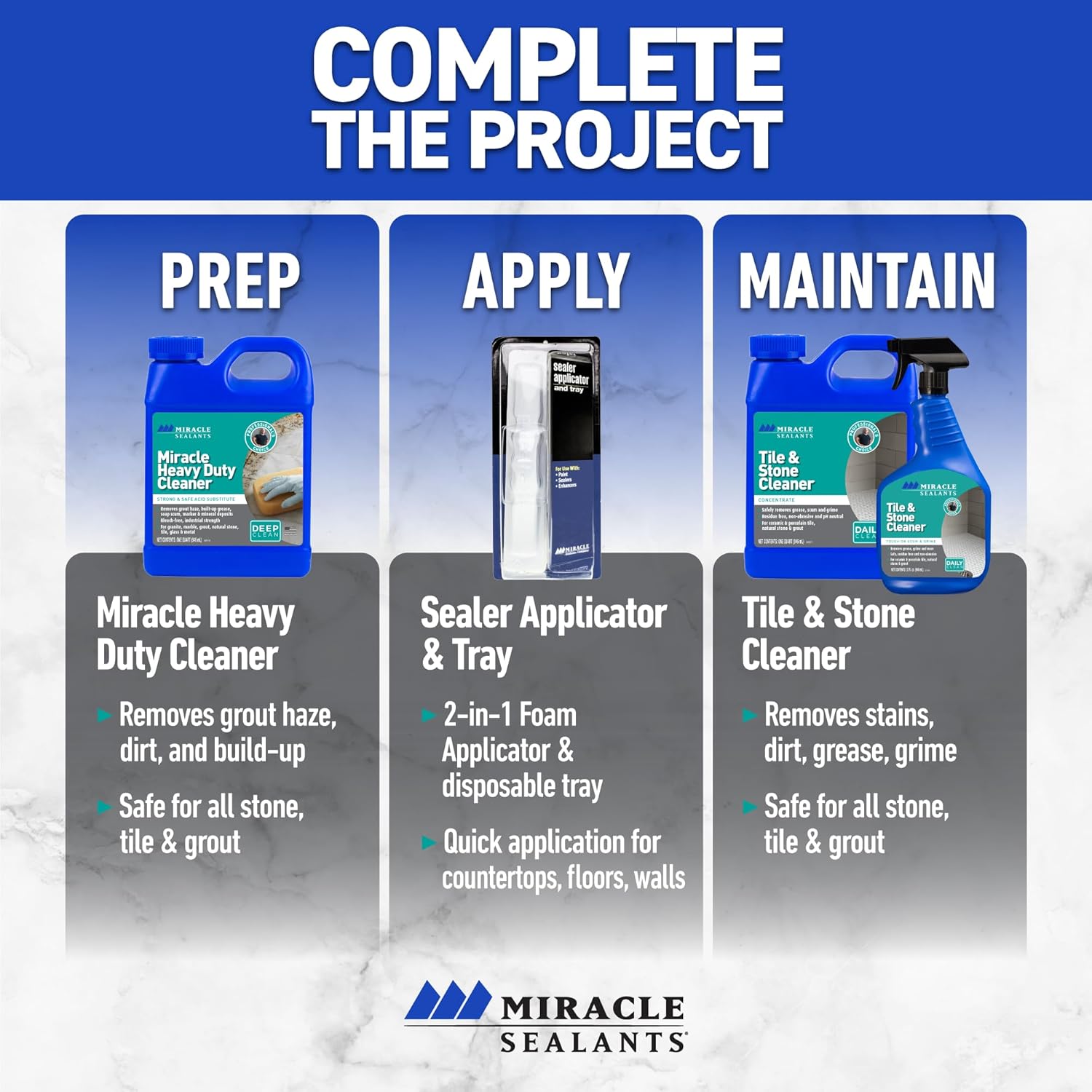 Miracle Sealants 511 Impregnator Advanced Penetrating Sealer for Countertops, Stone, Tile & Grout, Gallon11