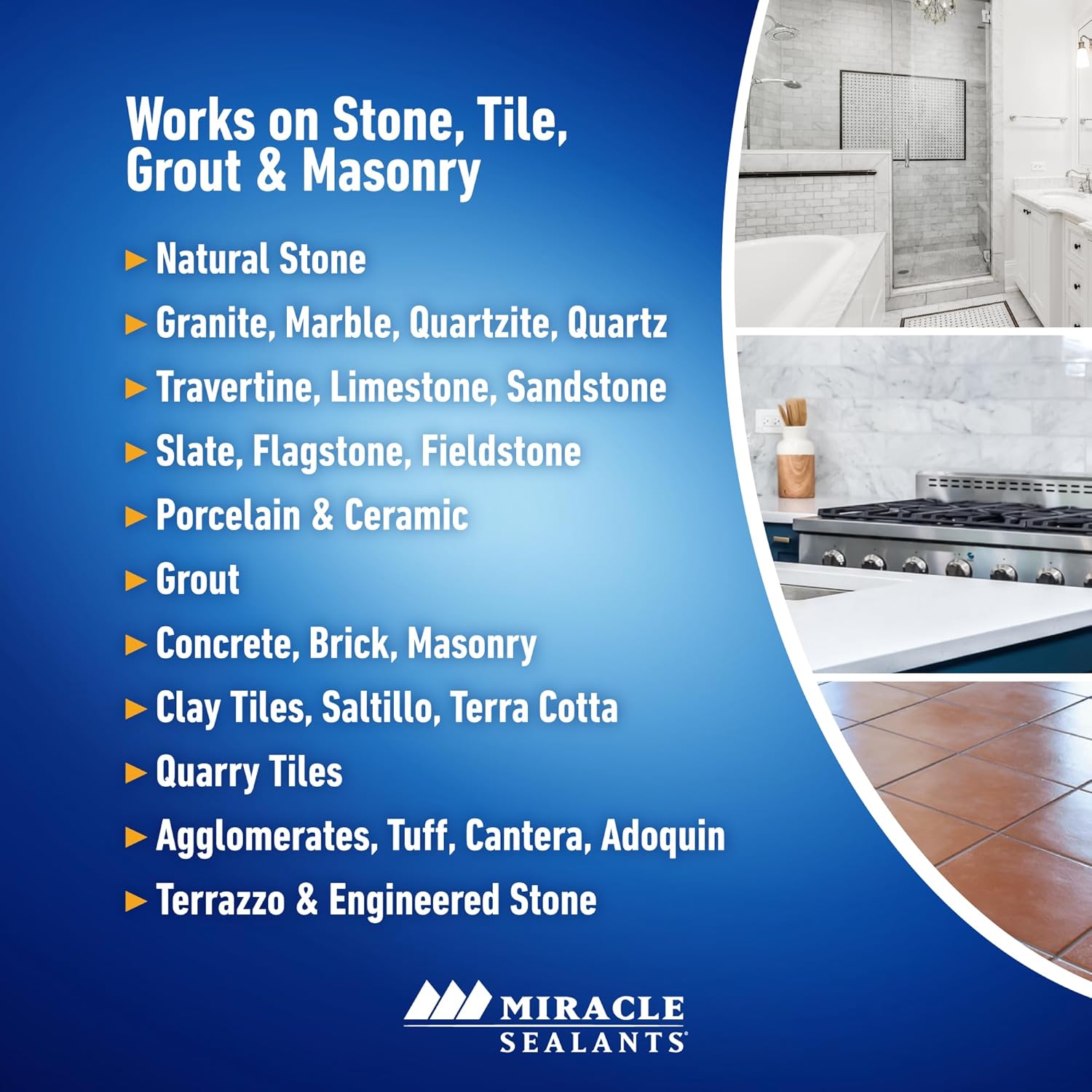 Miracle Sealants 511 Impregnator Advanced Penetrating Sealer for Countertops, Stone, Tile & Grout, Gallon5