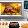 Nuwave Bravo Air Fryer Toaster Smart Oven, 12-in-1 Countertop Convection, 30-QT XL Capacity, 50°-500°F Temperature Controls, Top and Bottom Heater Adjustments 0%-100%, Brushed Stainless Steel Look
