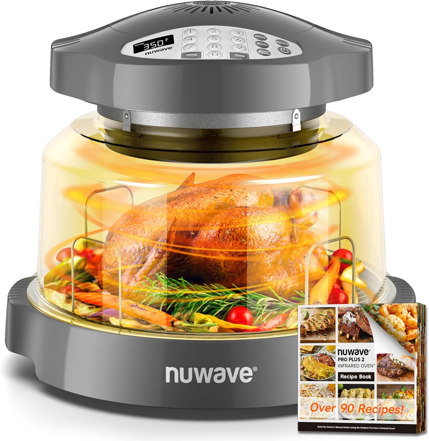 Nuwave Oven Pro Plus Air Fryer, Infra-Red Countertop, 2025 Advanced Convection, No Defrosting or Preheating, Cook Fresh or Frozen, Durable Power Dome, 100 Presets & 50 Memory, PFAS Free, Cool Grey Nuwave Oven Pro Plus Air Fryer, Infra-Red Countertop, 2025 Advanced Convection, No Defrosting or Preheating, Cook Fresh or Frozen, Durable Power Dome, 100 Presets & 50 Memory, PFAS Free, Cool Grey
