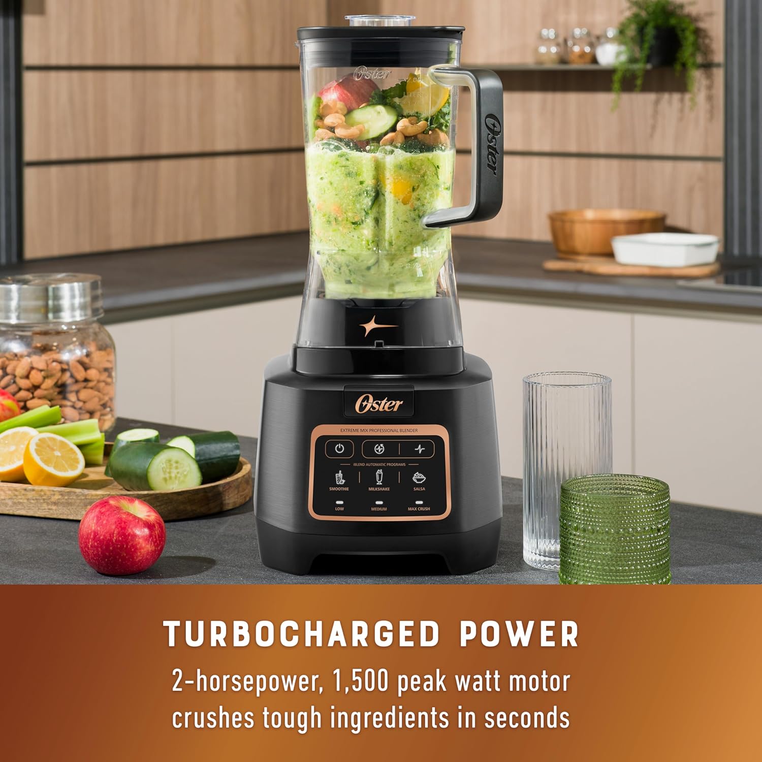 Oster Extreme Mix Blender, 1500 Watt High Speed Blender with 10-Point Blade, 64 oz. with Auto Programs1