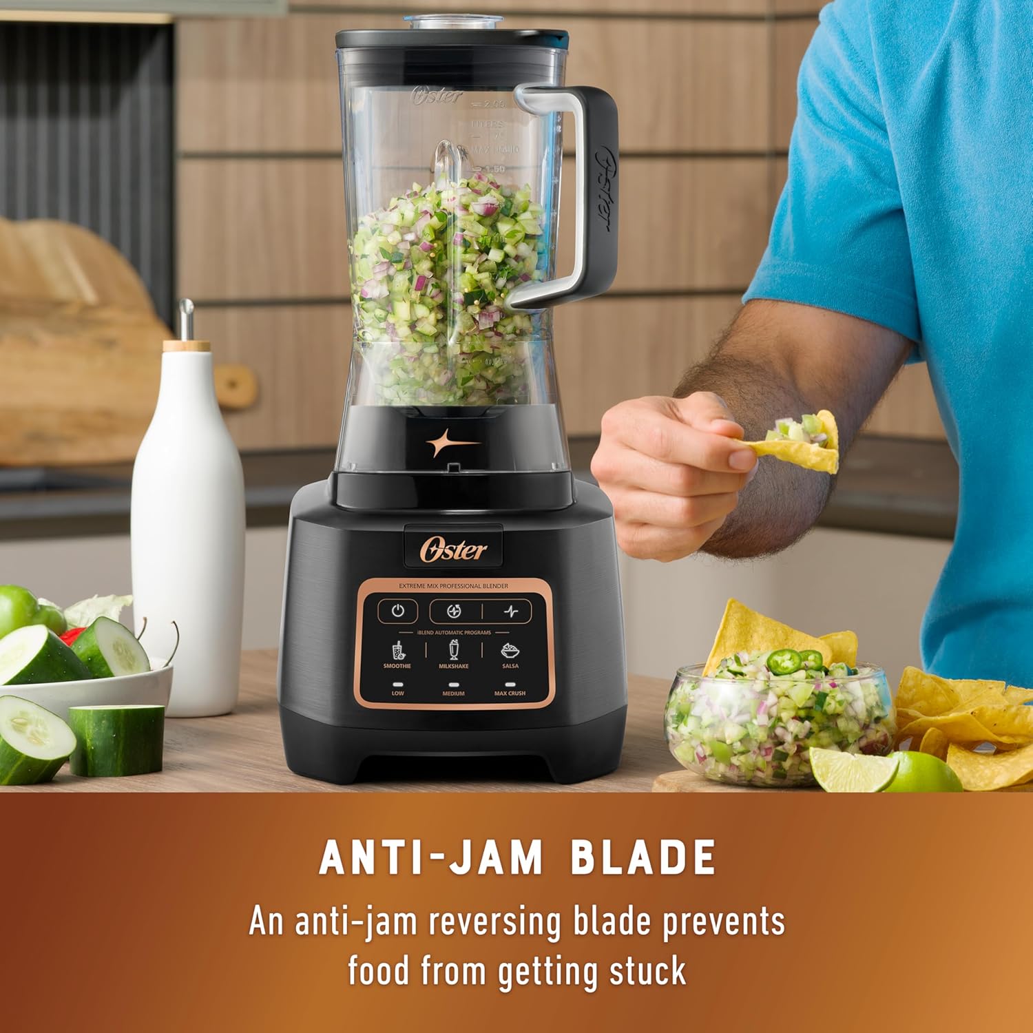 Oster Extreme Mix Blender, 1500 Watt High Speed Blender with 10-Point Blade, 64 oz. with Auto Programs2