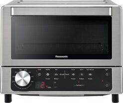 Panasonic FlashXpress Toaster Oven Countertop, 4-Slice Compact Size w Double Infrared Heating, PFAS-free, 6 Auto Cook Options & Precise Temperature Control, 1300W - NB-G200P (Stainless Steel)