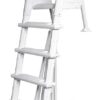 Poolzilla Pool Step Ladder for Above Ground Pools - Deck Mounted Ladder w/Wide Non Skid Platform - for 48’’ to 54’’ in. Above Ground Pools