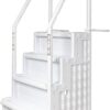 Poolzilla Premium Pool Step Ladder for Above Ground Pools - Deck Mounted Ladder w/Double Handrails - for 48’’ to 54’’ in. Above Ground Pools