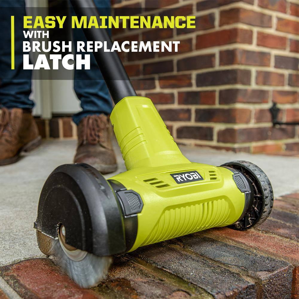 RYOBI P2950 ONE+ 18V Patio Cleaner with Wire Brush Edger with 2.0 Ah Battery and Charger2