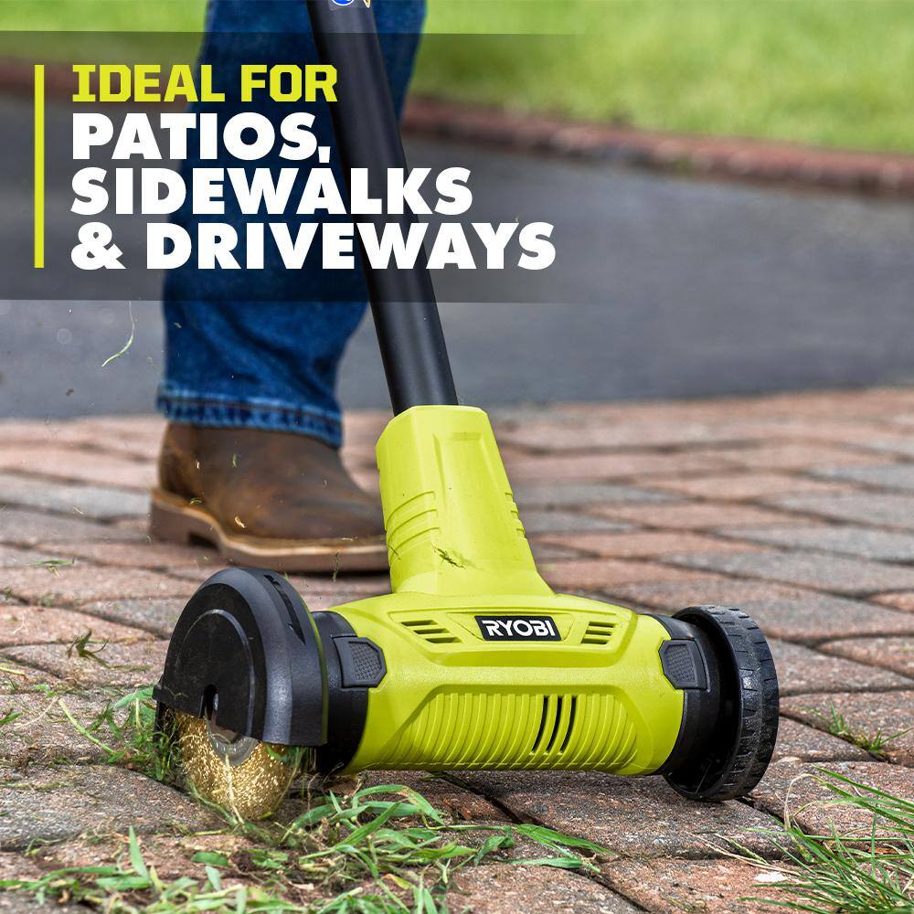 RYOBI P2950 ONE+ 18V Patio Cleaner with Wire Brush Edger with 2.0 Ah Battery and Charger6