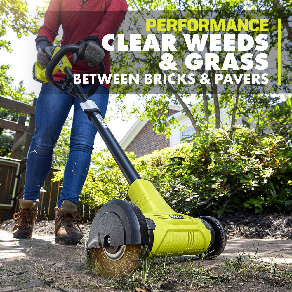 RYOBI P2950 ONE+ 18V Patio Cleaner with Wire Brush Edger with 2.0 Ah Battery and Charger7