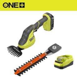 RYOBI P2980 ONE+ 18V Cordless Grass Shear and Shrubber Trimmer with 2.0 Ah Battery and Charger
