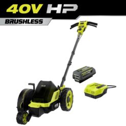 RYOBI RY40760 40V HP Brushless 9 in. Cordless Edger with 4.0 Ah Battery and Charger