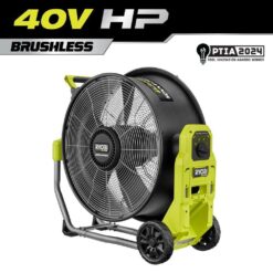 RYOBI RY40HF01B 40V HP Brushless Cordless Hybrid WHISPER SERIES 20 in. Air Cannon Fan (Tool Only)