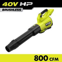 RYOBI RY40HPLB01B 40V HP Brushless Whisper Series 180 MPH 800 CFM Cordless Battery Leaf Blower (Tool Only)