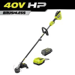 RYOBI RY40HPST01K 40V HP Brushless 16 in. Cordless Carbon Fiber Shaft Attachment Capable String Trimmer with 4.0 Ah Battery and Charger