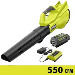 RYOBI RY40LB01K 40V 120 MPH 550 CFM Cordless Battery Leaf Blower With 4.0 Ah Battery and Charger