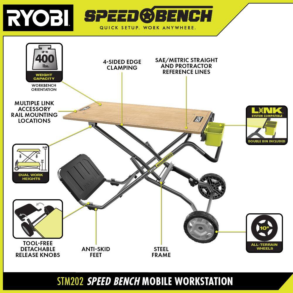RYOBI STM202 SPEED BENCH Mobile Workstation1