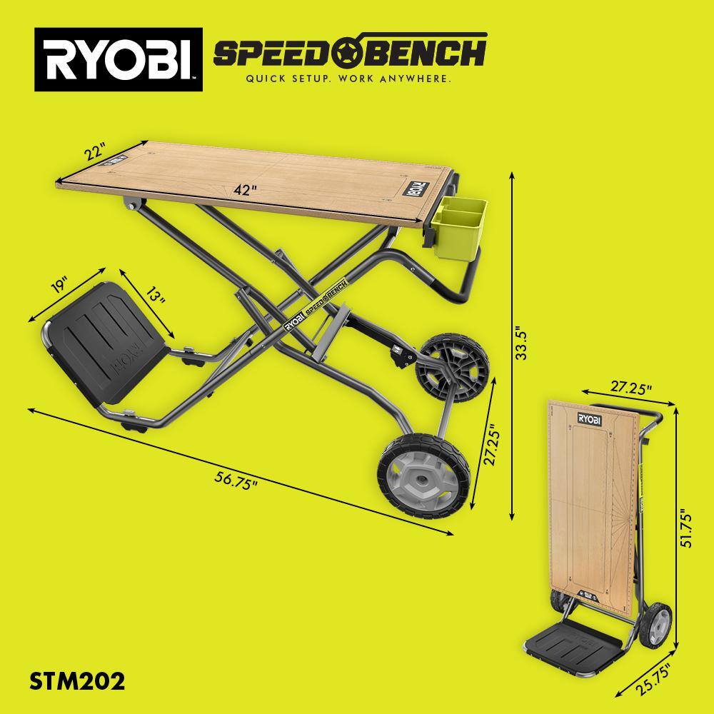 RYOBI STM202 SPEED BENCH Mobile Workstation4