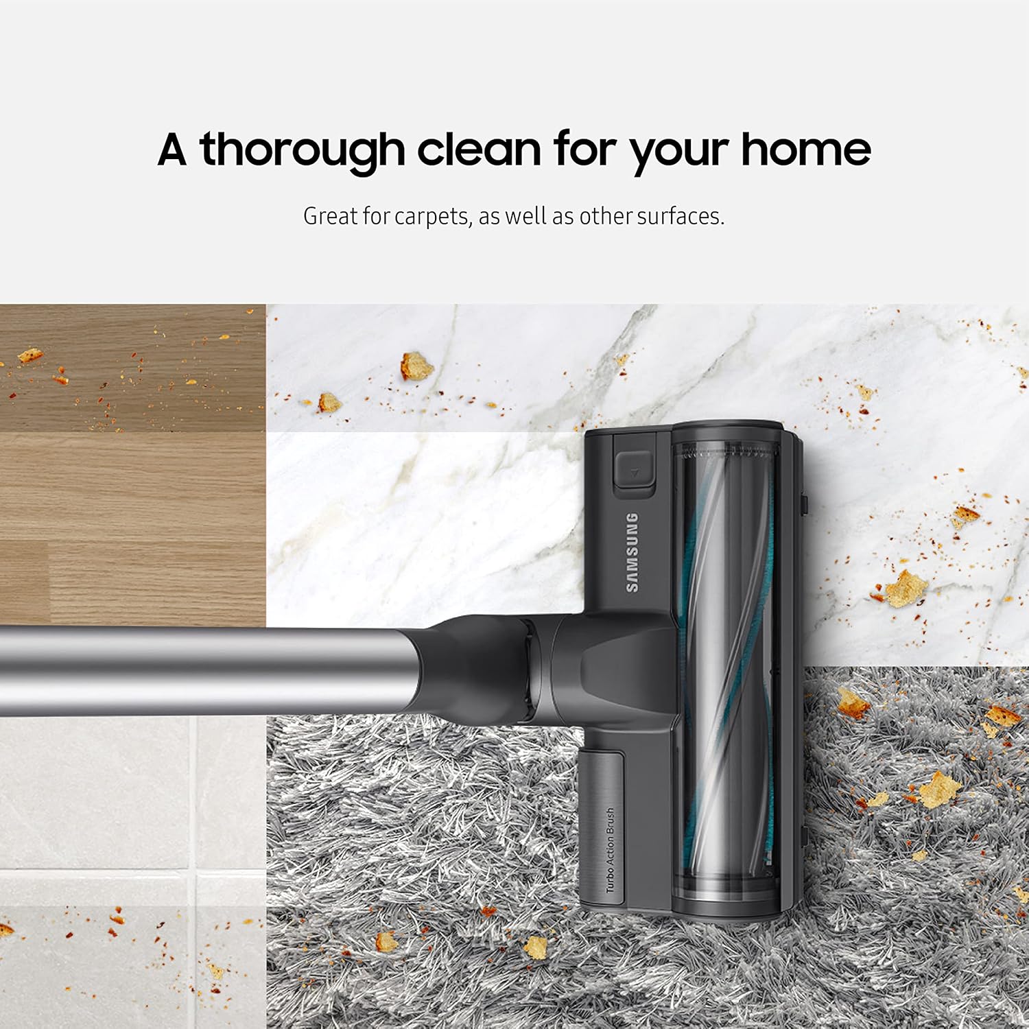 SAMSUNG Jet 75 Complete Cordless Stick Vacuum Cleaner w Clean Station, Removable Battery, Lightweight, Powerful Cleaning for Hardwood Floors, Carpets, Area Rugs, VS20T7551P5 AA, Silver5