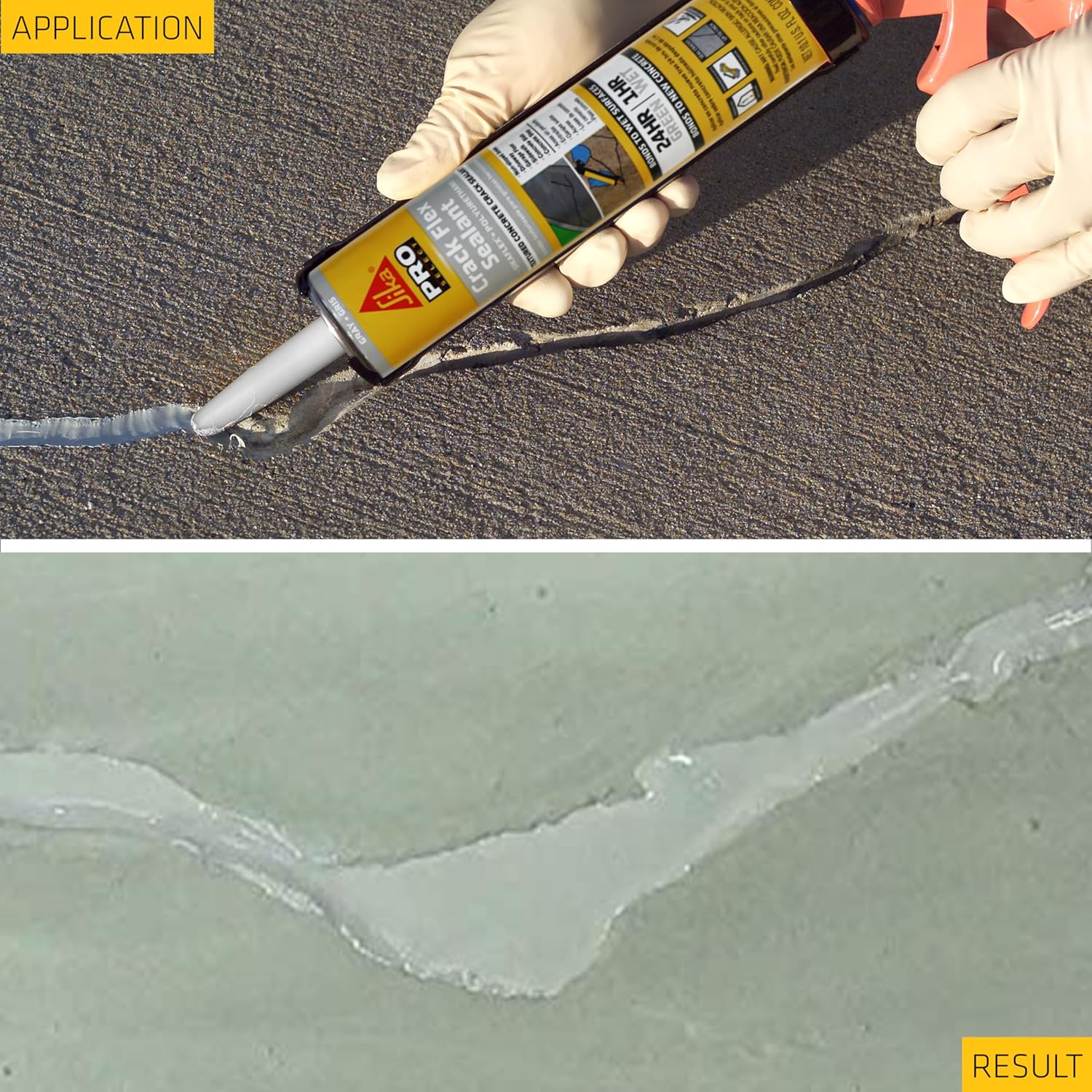 SIKA Sikaflex Crack Flex Sealant - Gray, High-Performance Polyurethane, Self-Leveling, Textured - Waterproof Seal for Horizontal Cracks - 10.1 fl. oz (Pack of 12)14