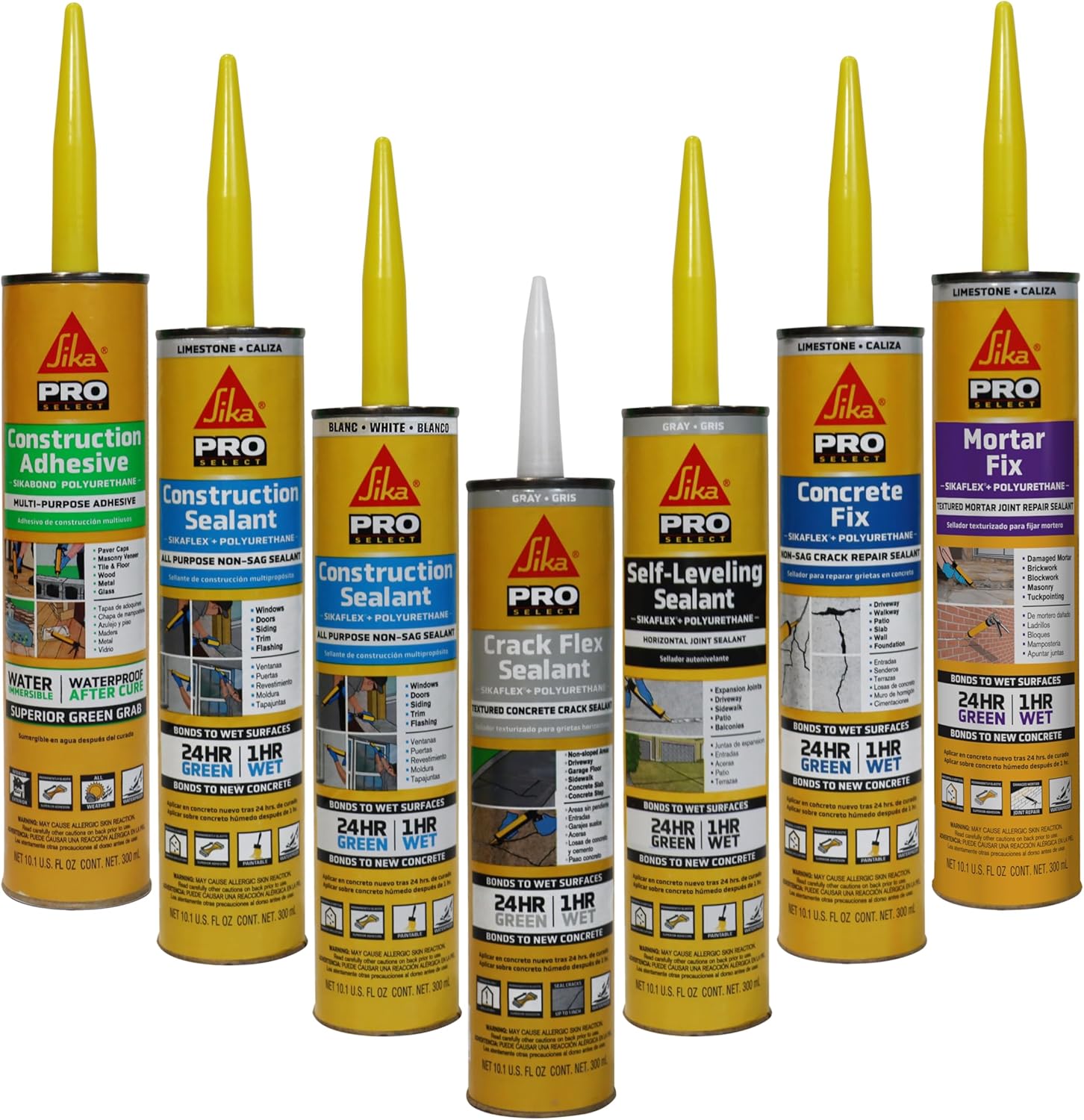 SIKA Sikaflex Crack Flex Sealant - Gray, High-Performance Polyurethane, Self-Leveling, Textured - Waterproof Seal for Horizontal Cracks - 10.1 fl. oz (Pack of 12)2
