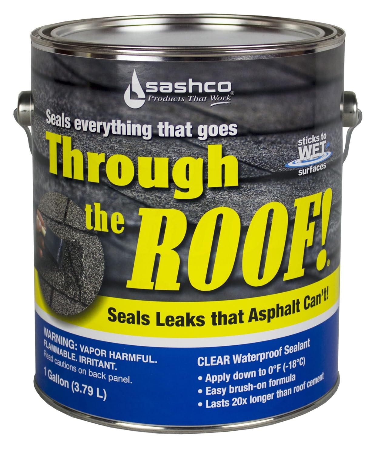 Sashco - 14004-2 Through The Roof Sealant, 1 Gallon Container, Clear (Pack of 2) Sashco - 14004-2 Through The Roof Sealant, 1 Gallon Container, Clear (Pack of 2)