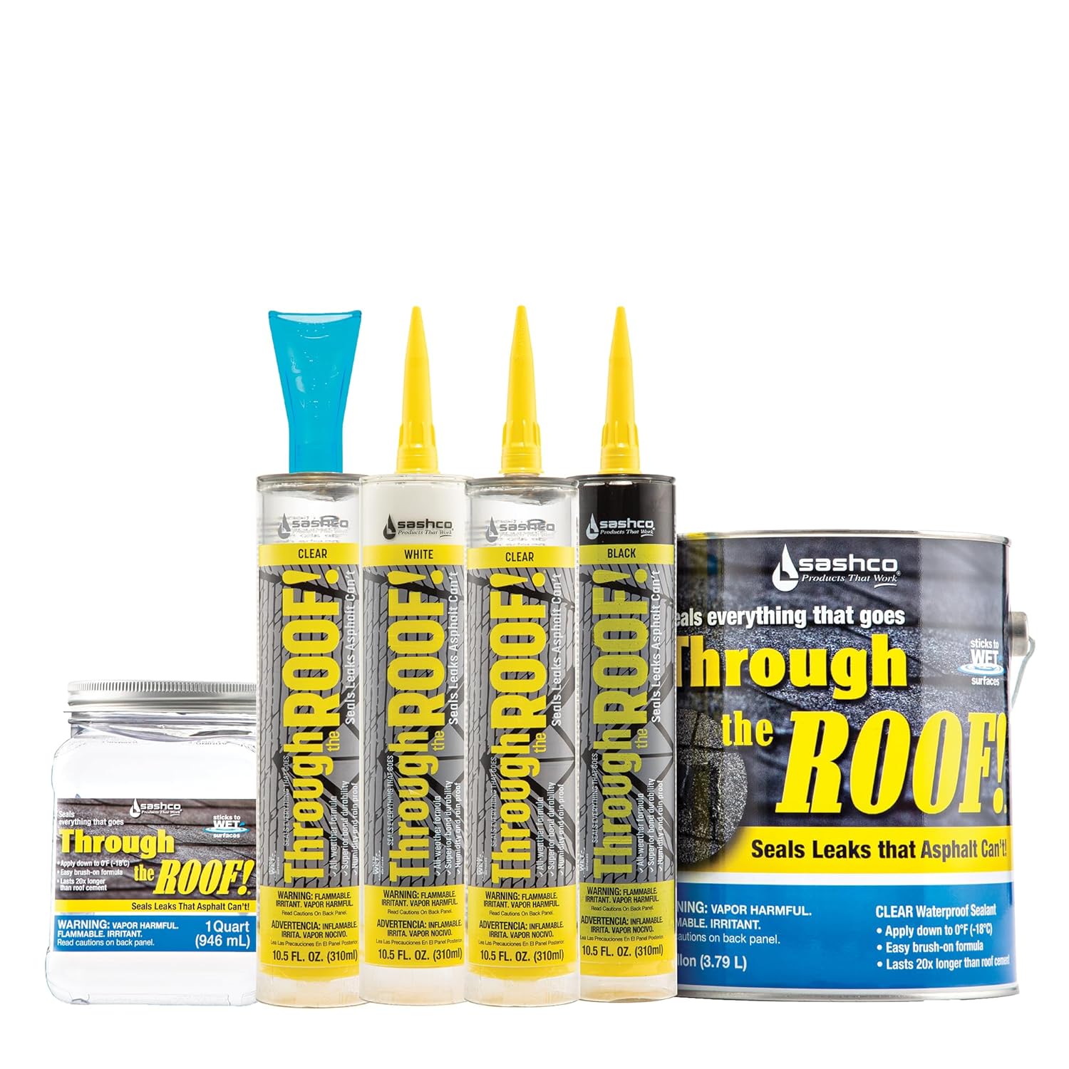 Sashco Through The Roof Sealant, 10.5 Ounce Cartridge, Clear (Pack of 12) -14010-120