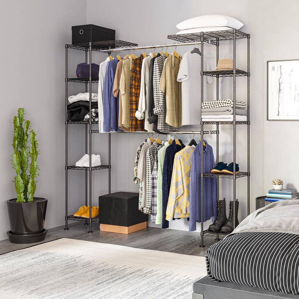 Seville Classics SHE05814B Satin Bronze Expandable Closet Organizer System0