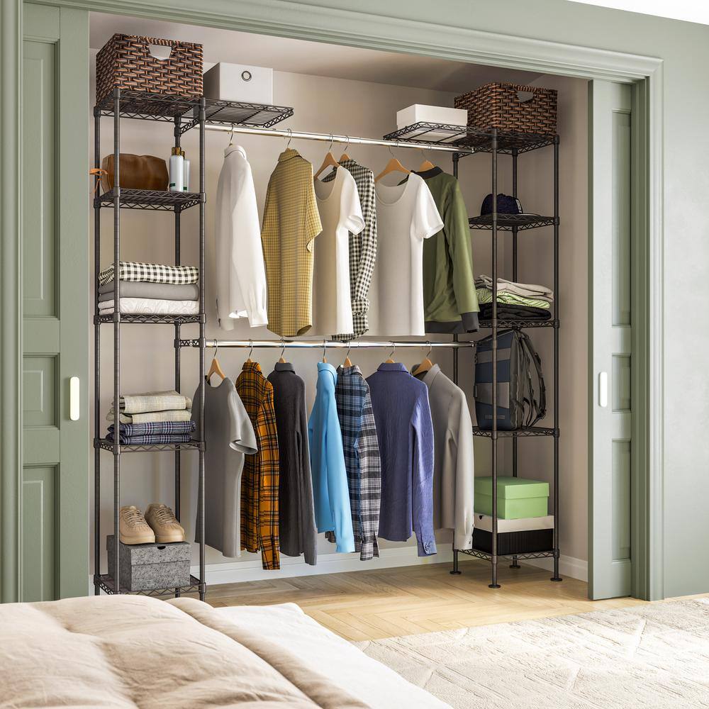 Seville Classics SHE05814B Satin Bronze Expandable Closet Organizer System12
