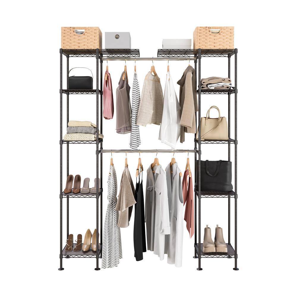 Seville Classics SHE05814B Satin Bronze Expandable Closet Organizer System16