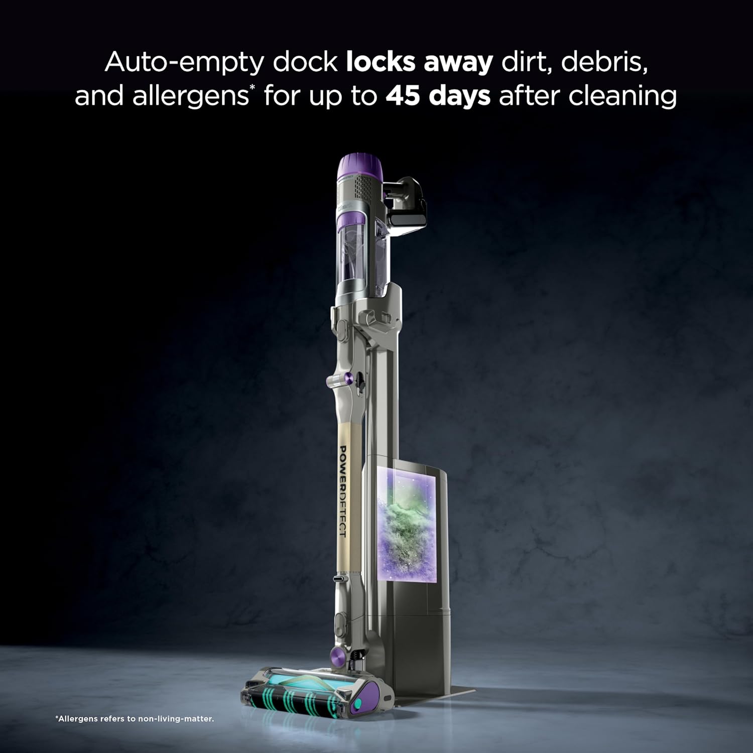 Shark Cordless Vacuum Cleaner with HEPA Filter, PowerDetect Clean & Empty, Powerful Suction, Auto-Empty System, Pet Hair Pickup, Carpets & Hardfloor, Dark Gray, IP32514