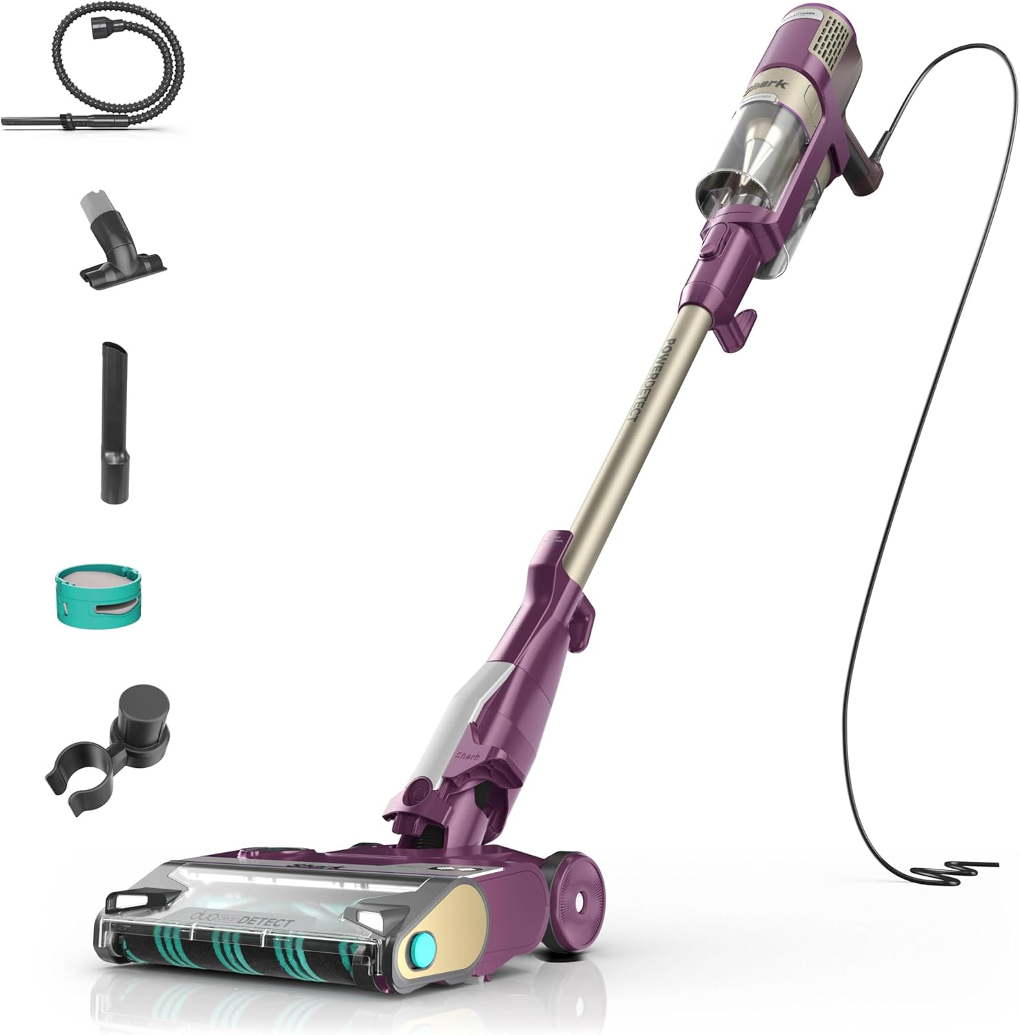 Shark POWERDETECT Ultra-Light Corded Stick Vacuum with DuoClean Technology, Self-Cleaning Brushroll for No Hair Wrap, Anti-Allergen Complete Seal, and Odor Neutralizer Technology, Purple, HZ4001AMZ Shark POWERDETECT Ultra-Light Corded Stick Vacuum with DuoClean Technology, Self-Cleaning Brushroll for No Hair Wrap, Anti-Allergen Complete Seal, and Odor Neutralizer Technology, Purple, HZ4001AMZ