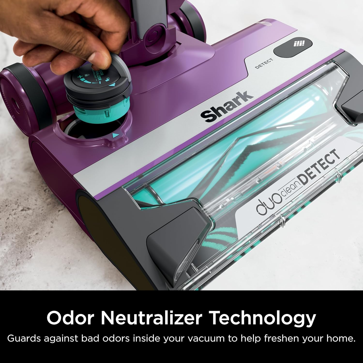 Shark POWERDETECT Ultra-Light Corded Stick Vacuum with DuoClean Technology, Self-Cleaning Brushroll for No Hair Wrap, Anti-Allergen Complete Seal, and Odor Neutralizer Technology, Purple, HZ4001AMZ17