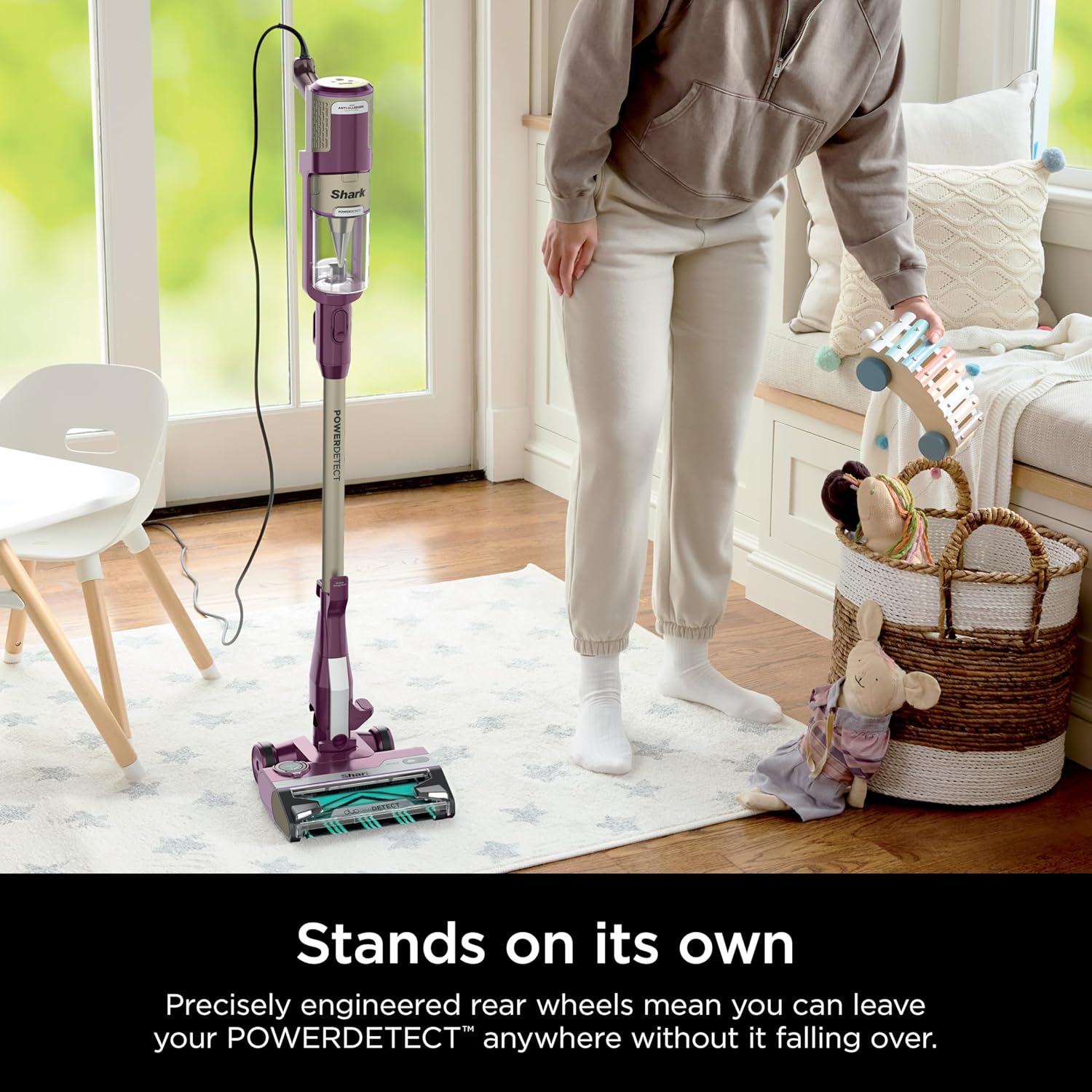 Shark POWERDETECT Ultra-Light Corded Stick Vacuum with DuoClean Technology, Self-Cleaning Brushroll for No Hair Wrap, Anti-Allergen Complete Seal, and Odor Neutralizer Technology, Purple, HZ4001AMZ8