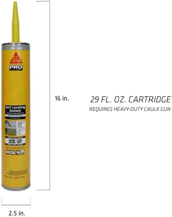 Sikaflex Self Leveling Sealant, Gray, Polyurethane with an Accelerated Curing Capacity for Sealing Horizontal Expansion Joints in Concrete, 29 fl. oz Cartridge, 12 Pack1