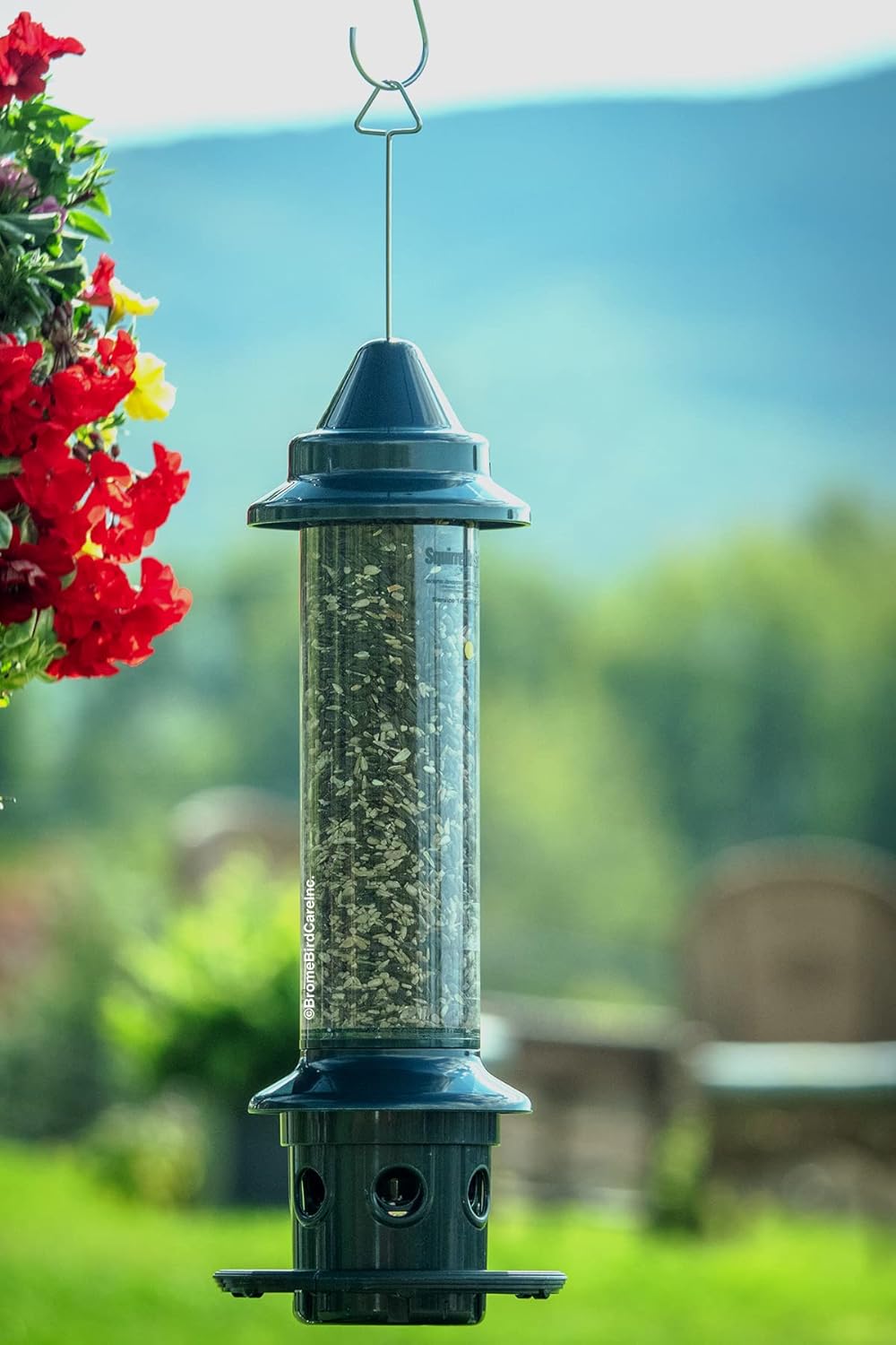 Squirrel Buster Plus Squirrel-proof Bird Feeder w Cardinal Ring and 6 Feeding Ports, 5.1-pound Seed Capacity, Adjustable, Pole-mountable (POLE ADAPTOR SOLD SEPARATELY), Green0