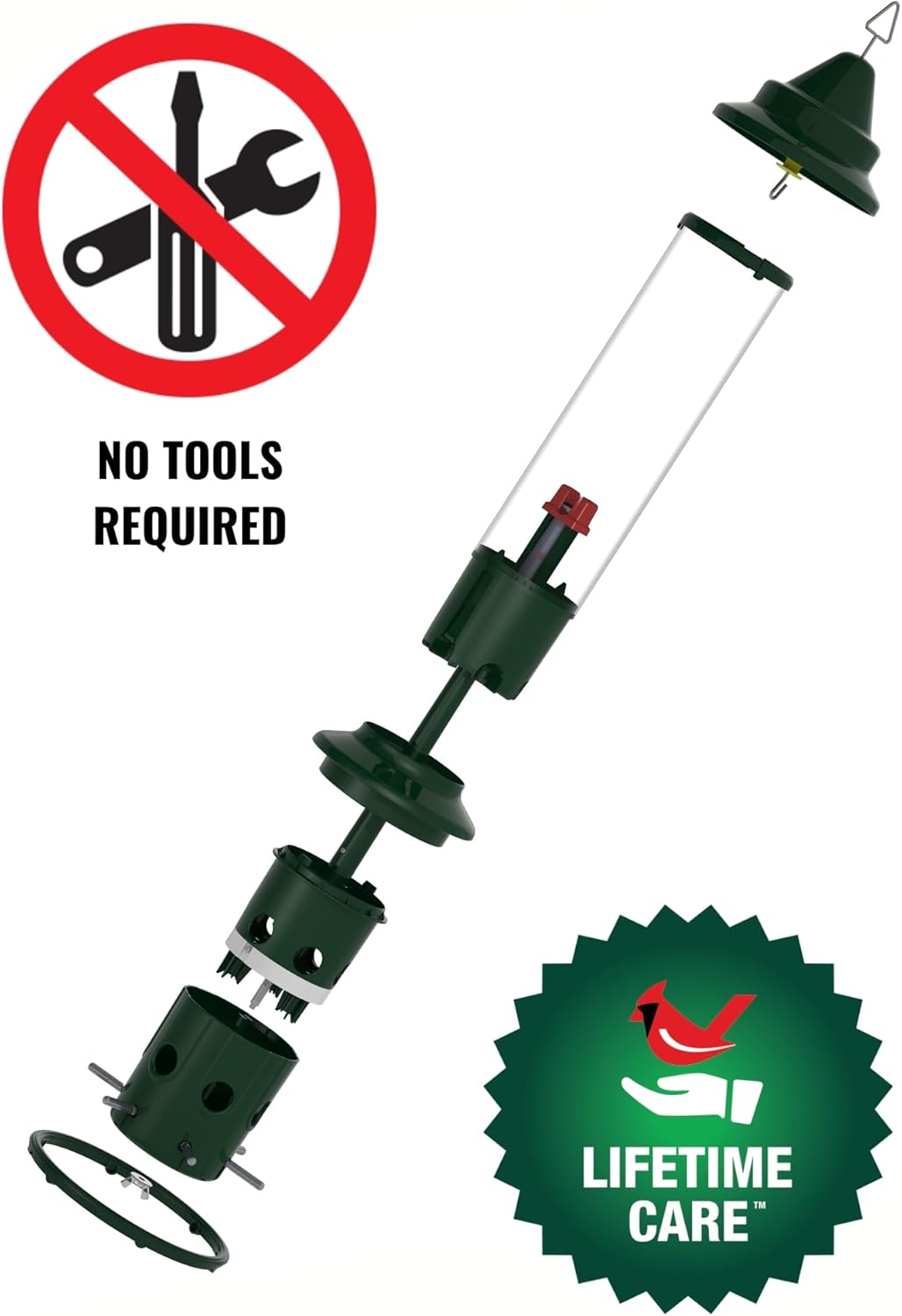Squirrel Buster Plus Squirrel-proof Bird Feeder w Cardinal Ring and 6 Feeding Ports, 5.1-pound Seed Capacity, Adjustable, Pole-mountable (POLE ADAPTOR SOLD SEPARATELY), Green1
