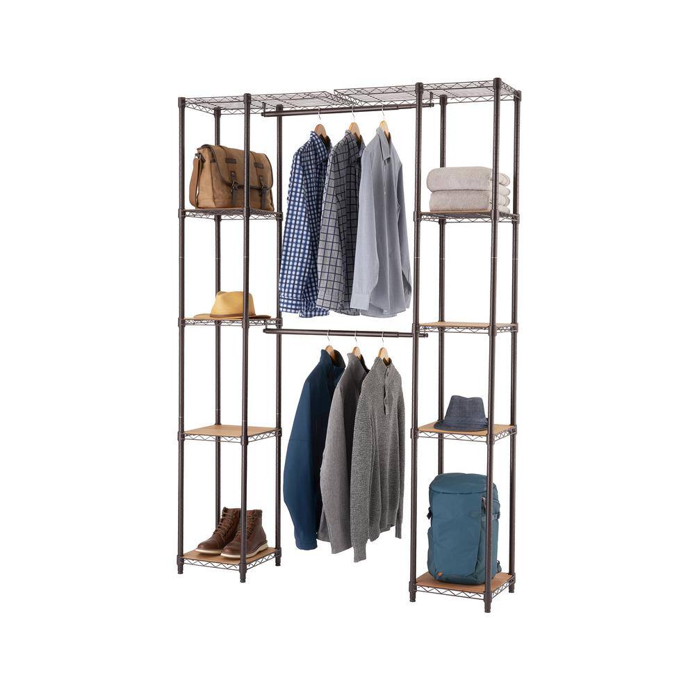 TRINITY TBFPBR-2701 14 in. D x 76 in. W x 84 in. H Chrome Expandable Wire Closet System Organizer-