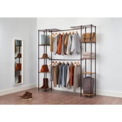 TRINITY TBFPBR-2701 14 in. D x 76 in. W x 84 in. H Chrome Expandable Wire Closet System Organizer