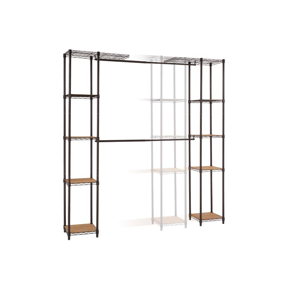 TRINITY TBFPBR-2701 14 in. D x 76 in. W x 84 in. H Chrome Expandable Wire Closet System Organizer1