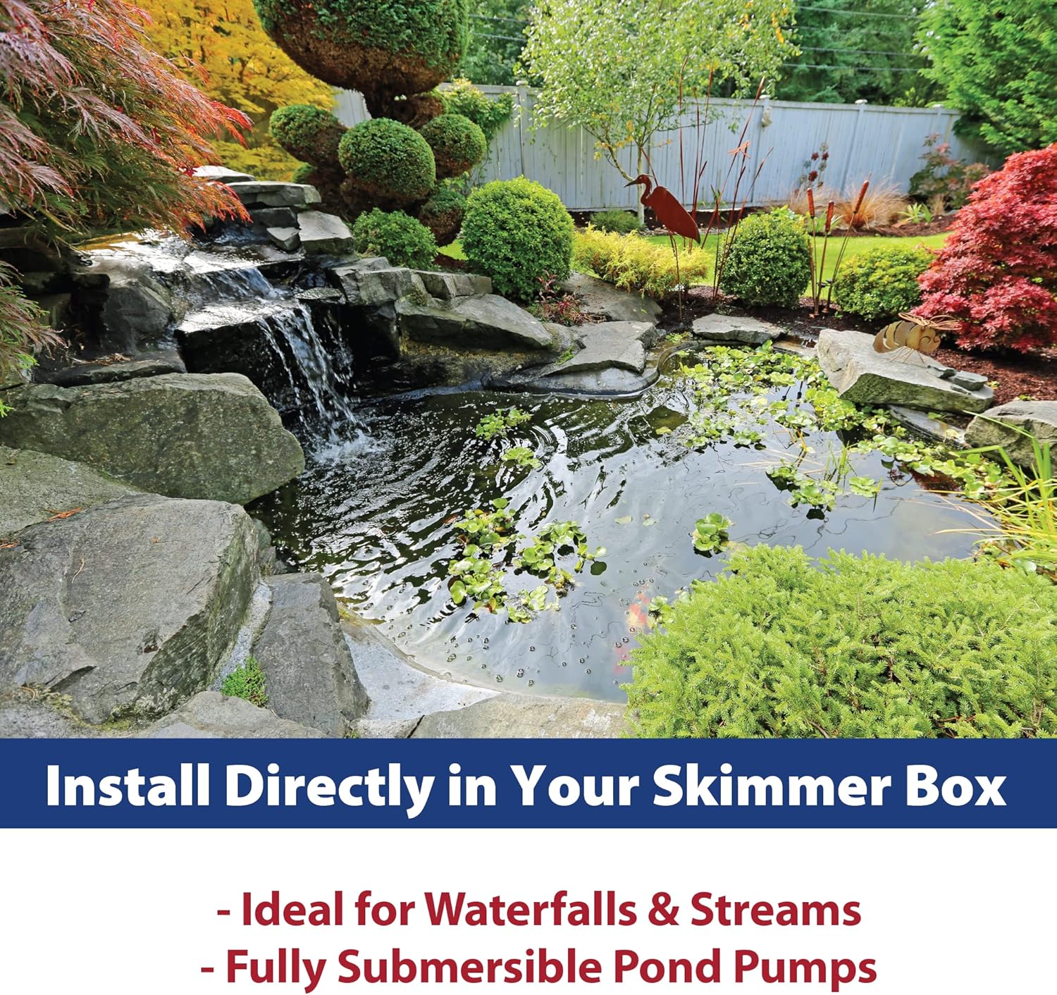 The Pond Guy RapidFlo Submersible Outdoor Water Pump, Perfect for Ponds, Waterfalls, Streams, Hydroponics & Pondless Features, Easy Install, Energy Saving, Quiet, Powerful Flow, Asynchronous, 3000 GPH5