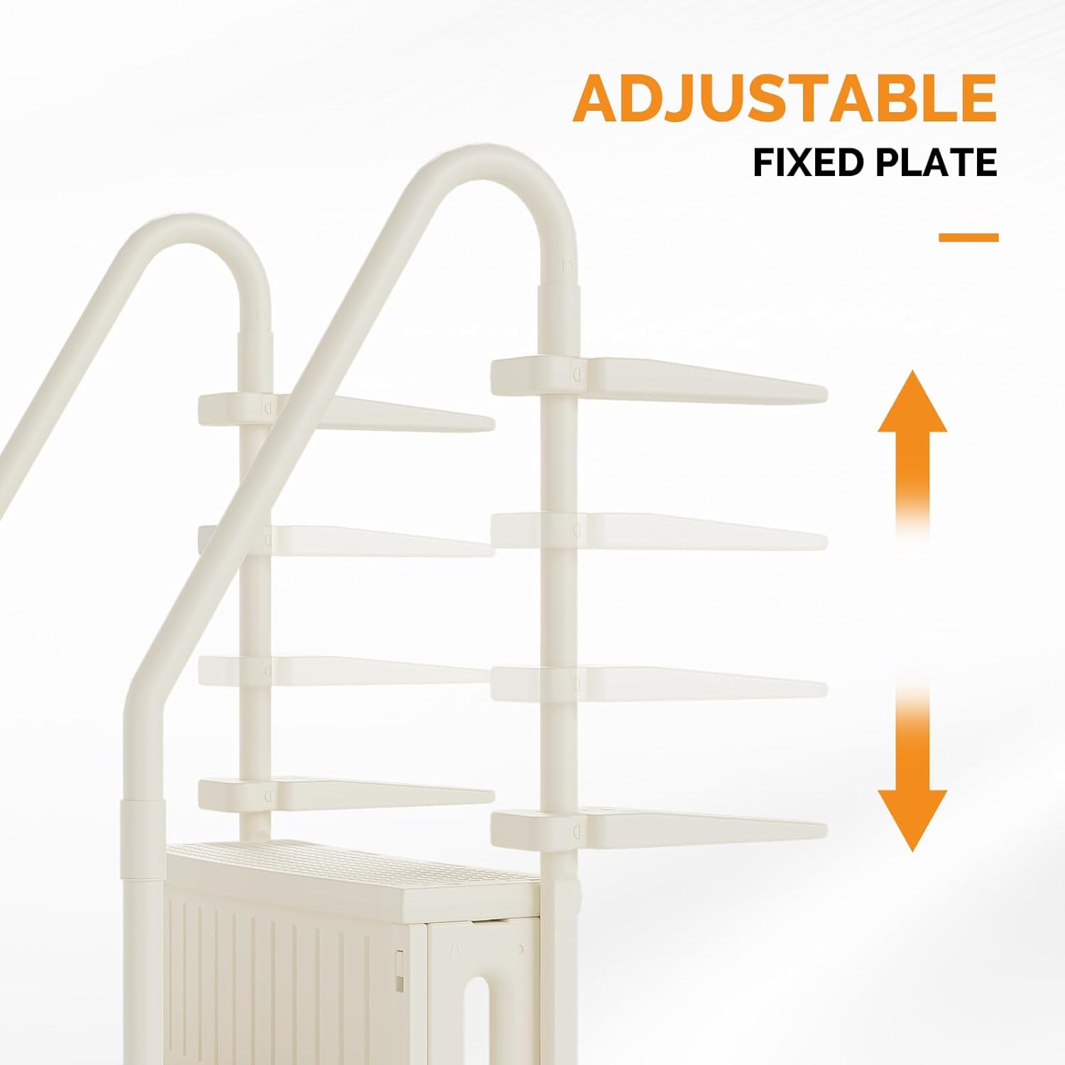VINGLI Pool Ladder Heavy-Duty Safety Step for Above Ground Pools Stair Entry System with Handrails, White and Grey (White, 4 Steps)34