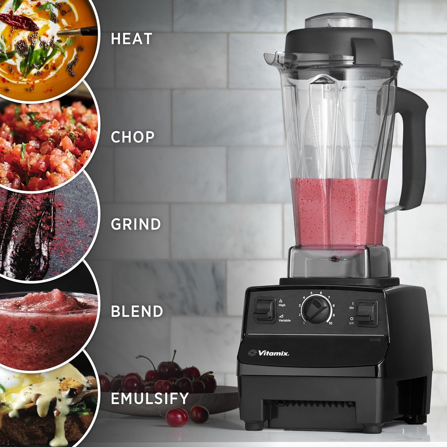 Vitamix 5200 Professional Grade Blender for Smoothies, Food Grinder and Emulsifier, 64oz Pitcher, Black6