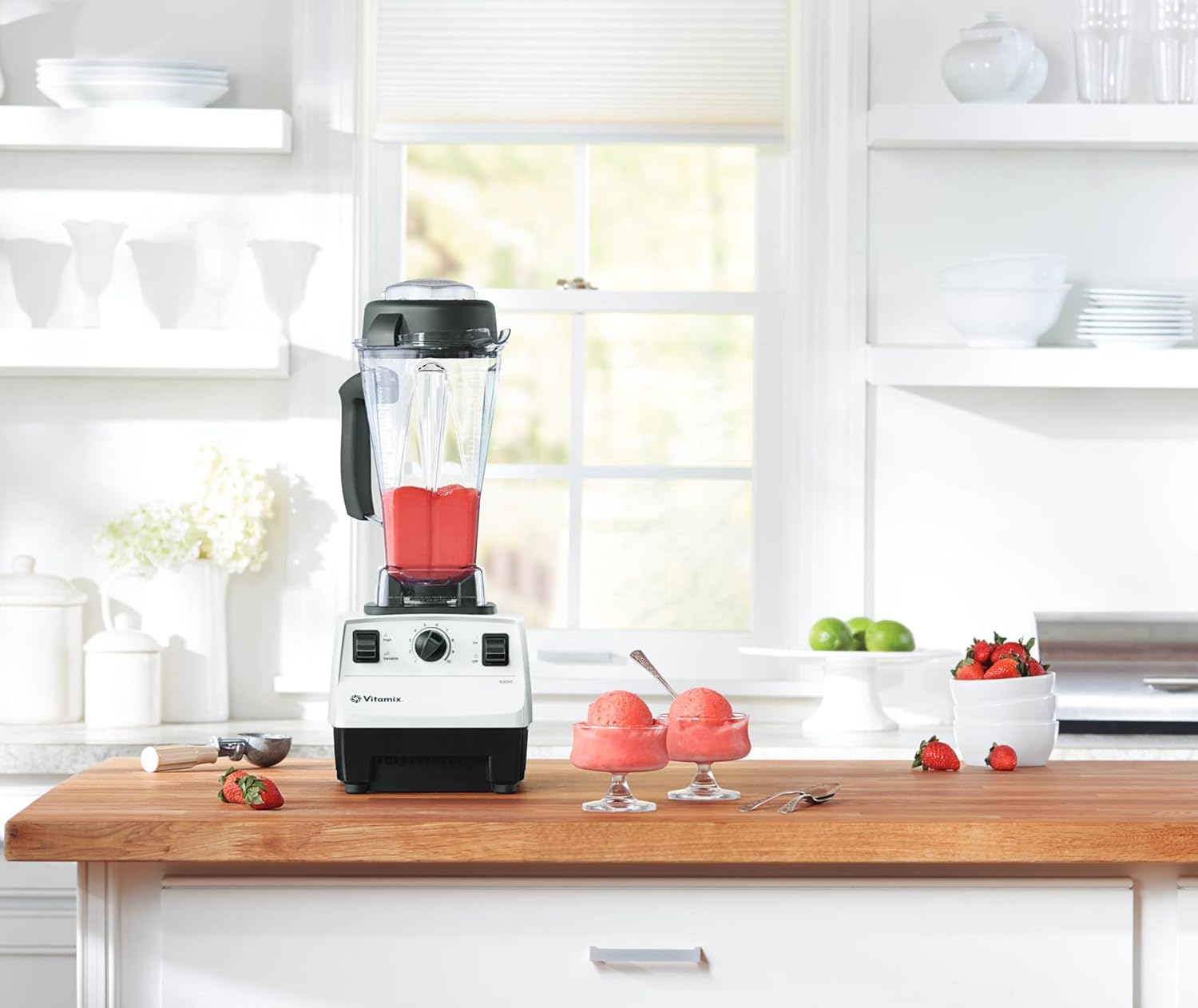 Vitamix 5200 Professional Grade Blender for Smoothies, Food Grinder and Emulsifier, 64oz Pitcher, White0