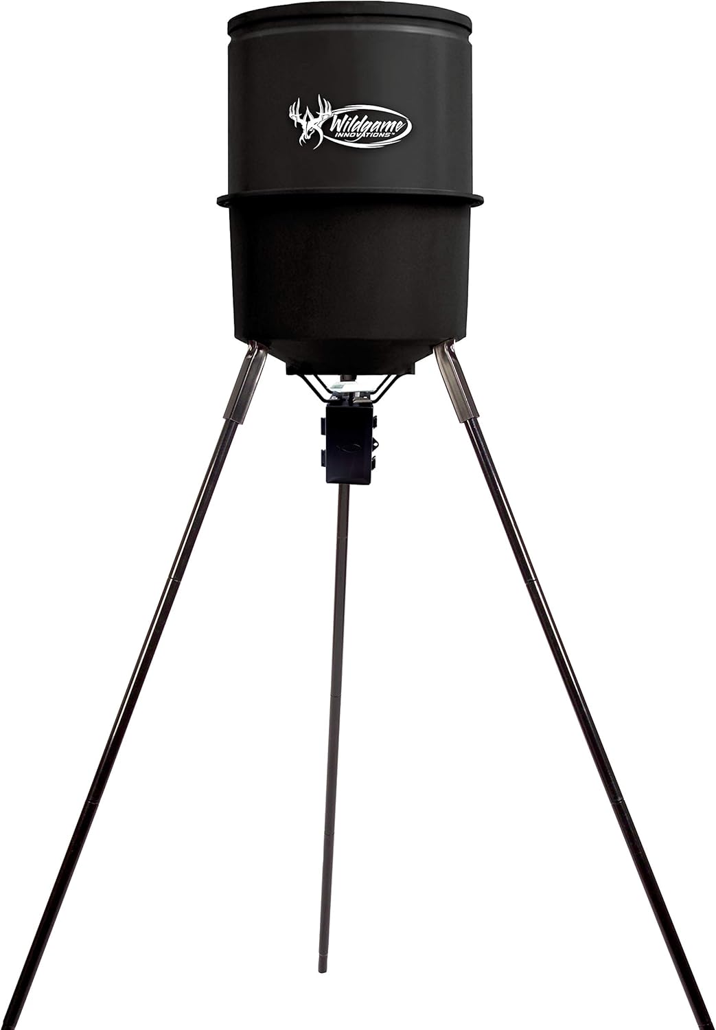 WILDGAME INNOVATIONS Quick-Set 225 lb Game Feeder with Digital Timer Durable Tripod Corn Pellet Hunting Feeder with 1-4 Available Feed Times & 30-feet Radius WILDGAME INNOVATIONS Quick-Set 225 lb Game Feeder with Digital Timer | Durable Tripod Corn/Pellet Hunting Feeder with 1-4 Available Feed Times & 30-feet Radius
