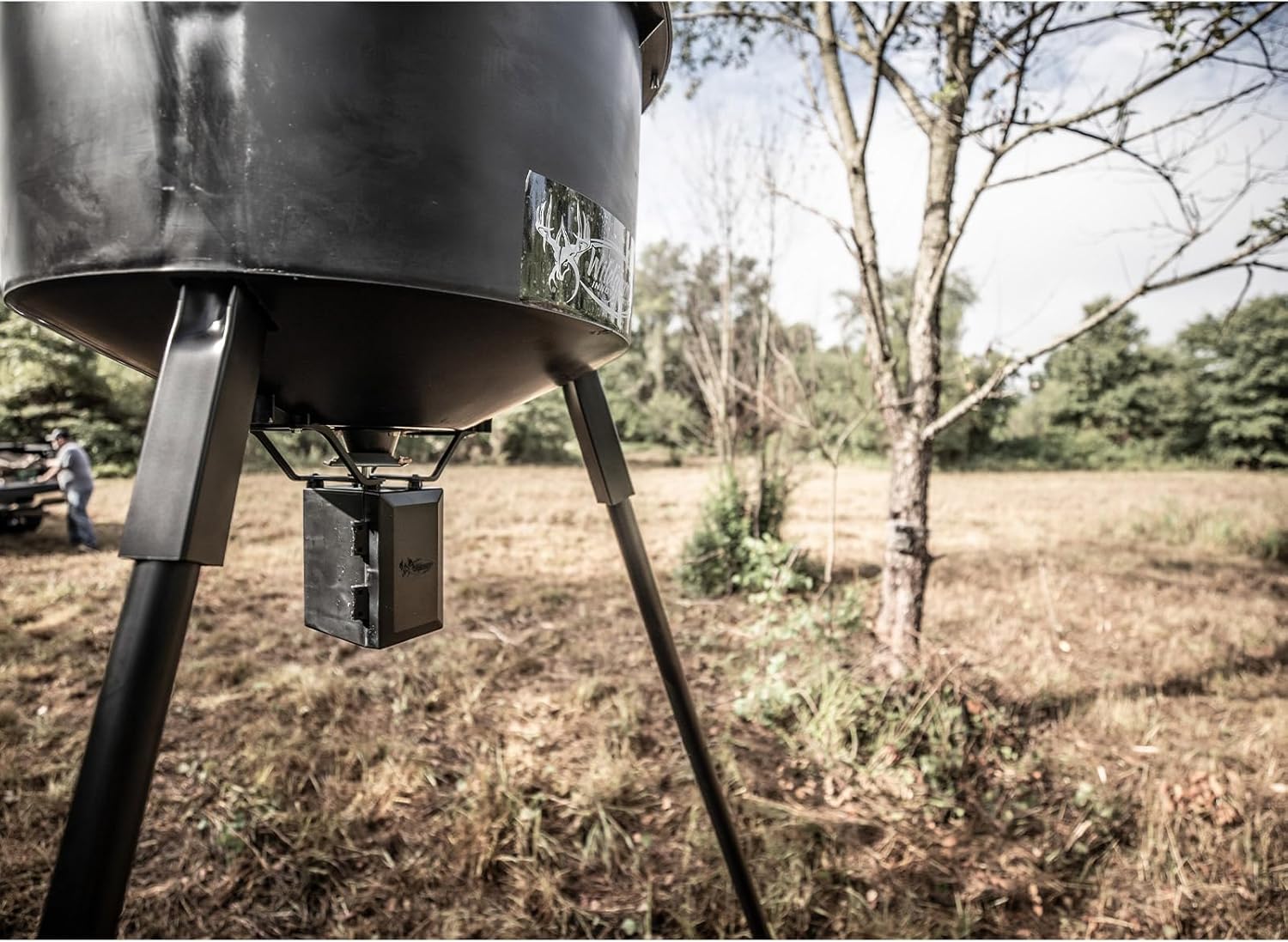 WILDGAME INNOVATIONS Quick-Set 270 lb Game Feeder with Digital Timer Durable Tripod Corn Pellet Hunting Feeder with 1-4 Available Feed Times & 30-feet Radius9