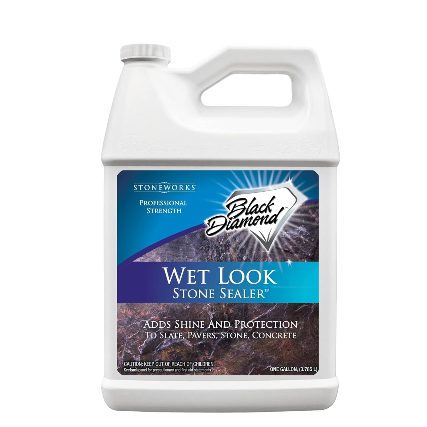 Wet Look Natural Stone Sealer. Durable, Long-Lasting Gloss Protection. Interior and Exterior Pavers, Slate, Sandstone, Travertine, Flagstone, Driveways, Garage Floors, etc. Black Diamond Stoneworks. Wet Look Natural Stone Sealer. Durable, Long-Lasting Gloss Protection. Interior and Exterior Pavers, Slate, Sandstone, Travertine, Flagstone, Driveways, Garage Floors, etc. Black Diamond Stoneworks.