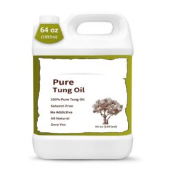 Wudkey BQ2M82_6 2 Quart Natural Pure Tung Oil in White Bucket for Wood Finishing, Food Grade Safe, Countertop Maintenance Oil