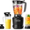 nutribullet® SmartSense Blender Combo, 1400W, 64oz Pitcher, 32oz & 24oz Cups, 5-Speed, Smoothies, Ice and Frozen Fruit, Nut Milk, Soup, Matte Black, NBF50700AK