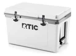RTIC 52 QT Ultra-Light Hard-Sided Ice Chest Cooler, Fits 76 Cans, White & Grey