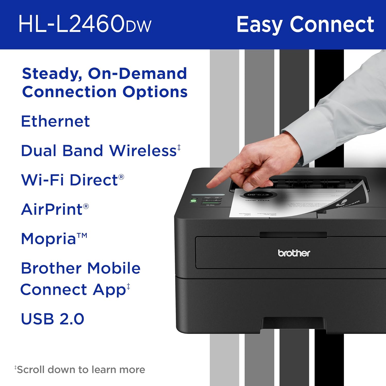 Brother HL-L2460DW Wireless Compact Monochrome Laser Printer with Duplex, Mobile Printing 5